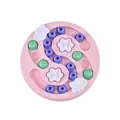 Jouet interactif de puzzle rose pour chien avec curseurs colorés pour la stimulation - Style disque labyrinthe / Emballage en boîte / Rose