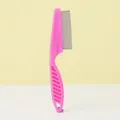 Roze vlooienkam voor huisdieren met fijne roestvrijstalen tanden voor katten en honden - Vlooienkam / Korte Stijl (14cm*1,2cm) / Rozerood