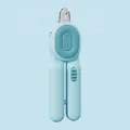 Professional pet nail clipper with LED light and splash guard in light blue - Color Box / Blue