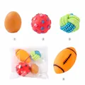 Set di 4 giocattoli da masticare per cuccioli inclusi palla di corda e rugby in gomma - Rugby in Gomma + Uovo + Impronta + Palla con Nodi