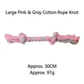 Giocattolo a nodo in corda di cotone rosa e grigio per cani, variante 30 cm e 97 g - Nodi di Corda di Cotone / Grande (circa 30 cm) / Rosa Grigio