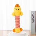 Simpatico peluche sonoro a forma di anatra gialla con collo a righe per piccoli cani - Anatra Animale a Striscia Lunga / Giallo