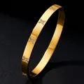 Elegant gold-plated titanium steel bangle featuring sparkling butterfly motifs for women - Cross Style (41-B-8)