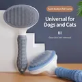 Self-cleaning pet grooming brush for cats and dogs with one-click hair removal feature - Self-Cleaning Needle Comb / OPP Bag / Gray