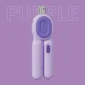 Professional purple pet nail clipper with LED light and nail file for cats and dogs - Color Box / Purple