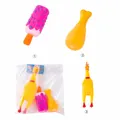 Dreiteiliges quietschendes Haustierspielzeug-Set für Hunde mit Huhn und Eis-Design - Eiscreme Hähnchenschenkel Huhn 3er Set
