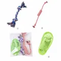 Interactive 3-piece dog rope toy set for teeth cleaning and training - Three-Piece Set / Slipper + Thread + Medium Double Knot
