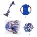 3-piece multi-color cotton rope dog chew toy set for dental health and puppy training - Medium Dog Set E / Three-Piece Set