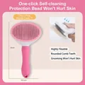 Cepillo de aseo autolimpiable rosa flor de cerezo para gatos y perros, peine de limpieza - Envase tipo tarjeta / Rosa