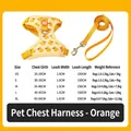 Juego de arnés y correa transpirable con estampado de pato amarillo en color naranja - Conjuntos / XS / Amarillo