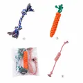 Durable 3-piece cotton rope chew toy set for small and medium dogs with carrot shape - Three-Piece Set / Clearance Knot Set