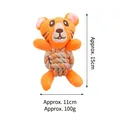 Giocattolo di peluche a forma di tigre arancione con nodo in corda di cotone per cani. - Tigre Arancione / Circa 15x11cm