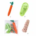 Multi-pack of durable cotton rope chew toys for dogs in carrot and slipper shapes. - Carrot and Corn and Slipper Shape