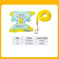 Breathable green dinosaur cartoon pet harness and yellow leash set for small dogs - S / Mint Green Dinosaur Style