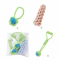 3-piece durable braided cotton rope dog toy set for small and medium pets - Hand-Pull Ball And Single-Ear Ball And Corn Stick / 3-Pack