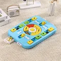 Jouet puzzle interactif bleu pour chien avec compartiments coulissants colorés - Style disque sonore / Emballage en boîte / Bleu