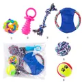 Set di 6 giocattoli per cani con corde in cotone interattive e palline da masticare - Set Giocattoli Molari Divertenti