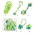 5-piece set of durable hand-woven cotton rope chew toys for small to medium dogs - Woven Cotton Rope Slipper Set