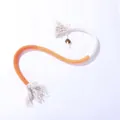 Langlebiges orange-weißes Baumwollseil-Katzenspielzeug mit Quasten und Sisalball zum Spielen - Premium Kauseil / 60CM / Orange