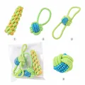 Ensemble de jouets en corde de coton tressée pour petits chiens et chiots pour mâcher - Set de 4 Pièces Mélange Bicolore