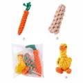 Set di 3 giocattoli da masticare per cani in corda di cotone con carota e anatra - Carota di Corda + Mais + Anatra (Set da 3)