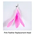 Rosa Feder-Ersatzkopf mit Glöckchen für interaktives Katzenangel-Spielzeug - Rosa Feder Ersatzkopf