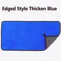 Serviette de bain absorbante bleue épaisse avec bordure noire pour chiens et chats - L / Bleu