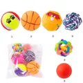 Set di 6 palline giocattolo per cani con nodi in corda, palline di gomma e palline da tennis - Set di Palle Giocattolo