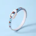 Adjustable pet collar for cats and small dogs featuring a blue kitten pattern print - Cat / S / Blue