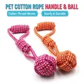 Durevole gioco da masticare in corda di cotone per cani in rosa e arancione vivace - Stile a Sfera Singola con Anello da Mano (M21) / Anello da Mano Palla di Cotone [27cm] / Colore Misto (Casuale)
