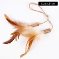 Juguete para gatos de madera de matatabi con cuerda de cáñamo y plumas, largo 31 cm - Palo de Matatabi con Plumas Estilo A / Longitud 31cm