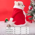 Festive red Christmas hooded cape for small dogs and cats, warm winter pet apparel cloak - S / Red