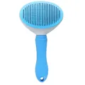Blue pet grooming slicker brush with ergonomic handle for cat and dog hair removal - Fine Needle (OPP Bag) / Blue