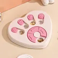 Jouet de puzzle pour chien en forme de cœur pour une alimentation lente interactive. - Style de design de cœur / Emballage en boîte / Rose Clair