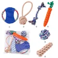 6-piece colorful cotton rope chew toy set for dogs featuring carrot and ball shapes - Economy Rope Knot Set
