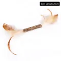 Juguete masticable natural de Matatabi para gatos con plumas, 26 cm de largo para limpieza dental. - Palo de Matatabi con Plumas Estilo B / Largo 26cm