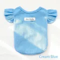 Pull en tricot bleu clair pour animaux de compagnie avec manches à volants élégantes - XS (Pour 1-3 jin) / Hauts / Bleu Crème