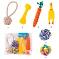 Complete 6-piece dog toy set including screaming chicken, rope toys and colorful chew balls - Puppy Anti-Destruction Toy Set