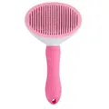 Ergonomic pink pet slicker brush for dogs and cats with fine wire grooming bristles - Fine Needle (OPP Bag) / Pink