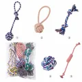 Diverse set of handwoven cotton rope dog chew toys for teething and interactive play - Bite-Resistant Knot Set