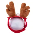 Festliches Weihnachts-Rentiergeweih-Stirnband für Hunde und Katzen mit verstellbarem Gurt - Geweih-Haarreif / OPP-Beutel