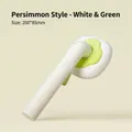 Persimmon style self-cleaning pet slicker brush for cats and dogs, white and green - White Green