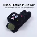 Pluche zwart kattenspeeltje met kattenkruidbal voor gebitsverzorging en plezier. - Zwart