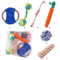 Comprehensive 6-piece cotton rope dog toy set featuring assorted colorful knotted shapes - Star Rope Knot Set