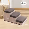 Grey 3-step foldable pet stairs with storage function for small dogs and cats - 3-Step Storage Style / Gray