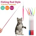 Canna da pesca per gatti retrattile a 3 sezioni con colorati vermi di peluche. - Bacchetta Telescopica Bruco (Colore Casuale) / Telescopico a Tre Sezioni