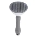 Professional grey pet grooming slicker brush for dogs and cats with ergonomic textured handle - Fine Needle (OPP Bag) / Gray