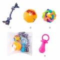 Ensemble complet de jouets à mâcher colorés pour chiens avec nœud en coton, balles et sucette - Set de 4 Pièces Petit Chien 2020 n°2