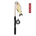 Canna da pesca interattiva per gatti con carassio in peluche realistico per il gioco - Canna da Pesca Carassio / Manico Nero