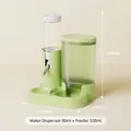 Distributeur 2-en-1 de nourriture et d'eau vert pour hamsters et cochons d'Inde - Abreuvoir 80ml + Mangeoire 320ml / Vert
